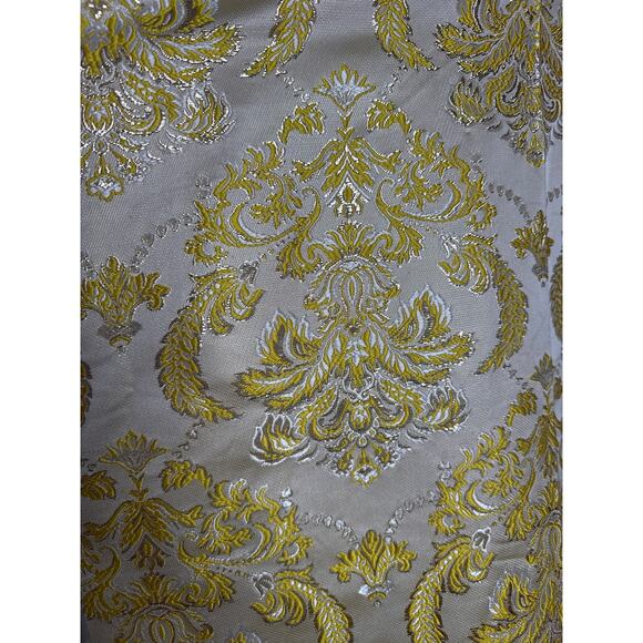 Vintage Y2K OOAK Gold Brocade Baroque Robe with Studded Yellow Trim medium - Picture 9 of 14